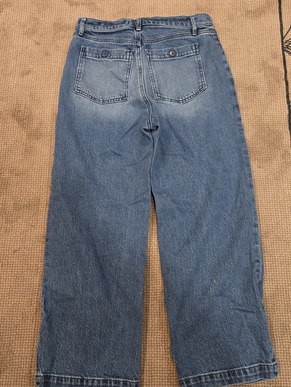 LOFT Cropped Wide-Leg Jeans in Mid Blue - Picture 8 of 9